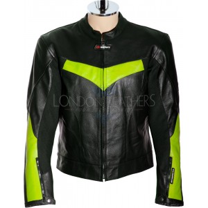 RTX Force One Floro Black Leather Biker Jacket